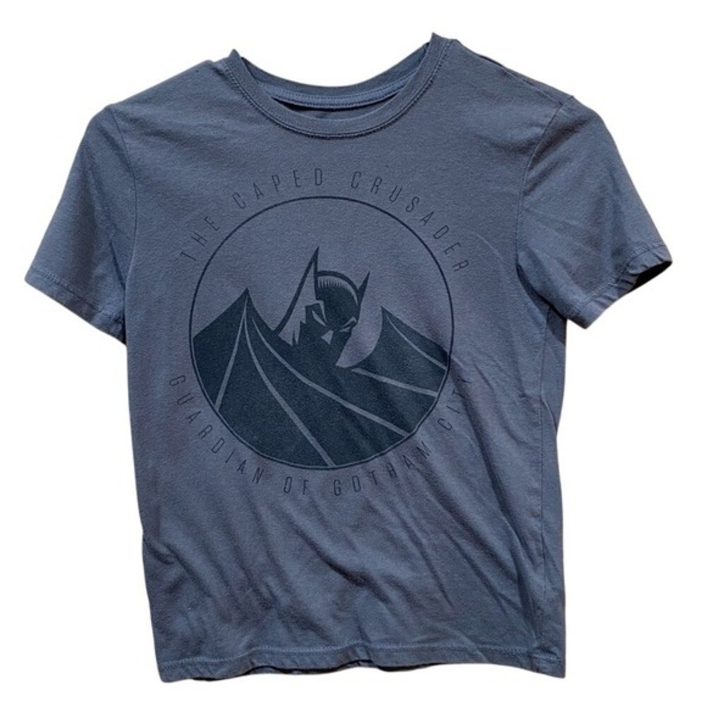 Batman T-Shirt Boys Size 7/8 Gray The Caped Crusader Graphic Tee